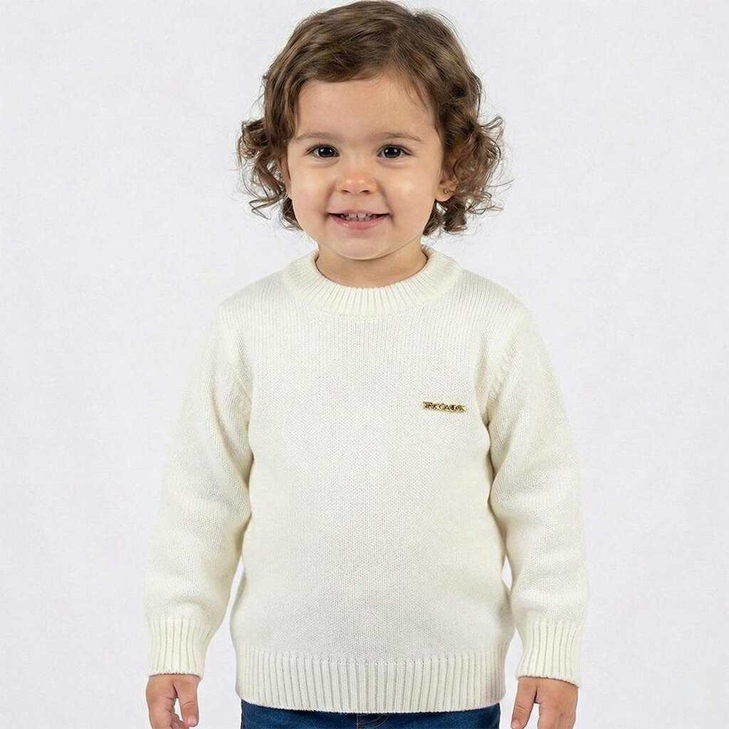 Blusa Lisa Tricô Kids Decote Redondo