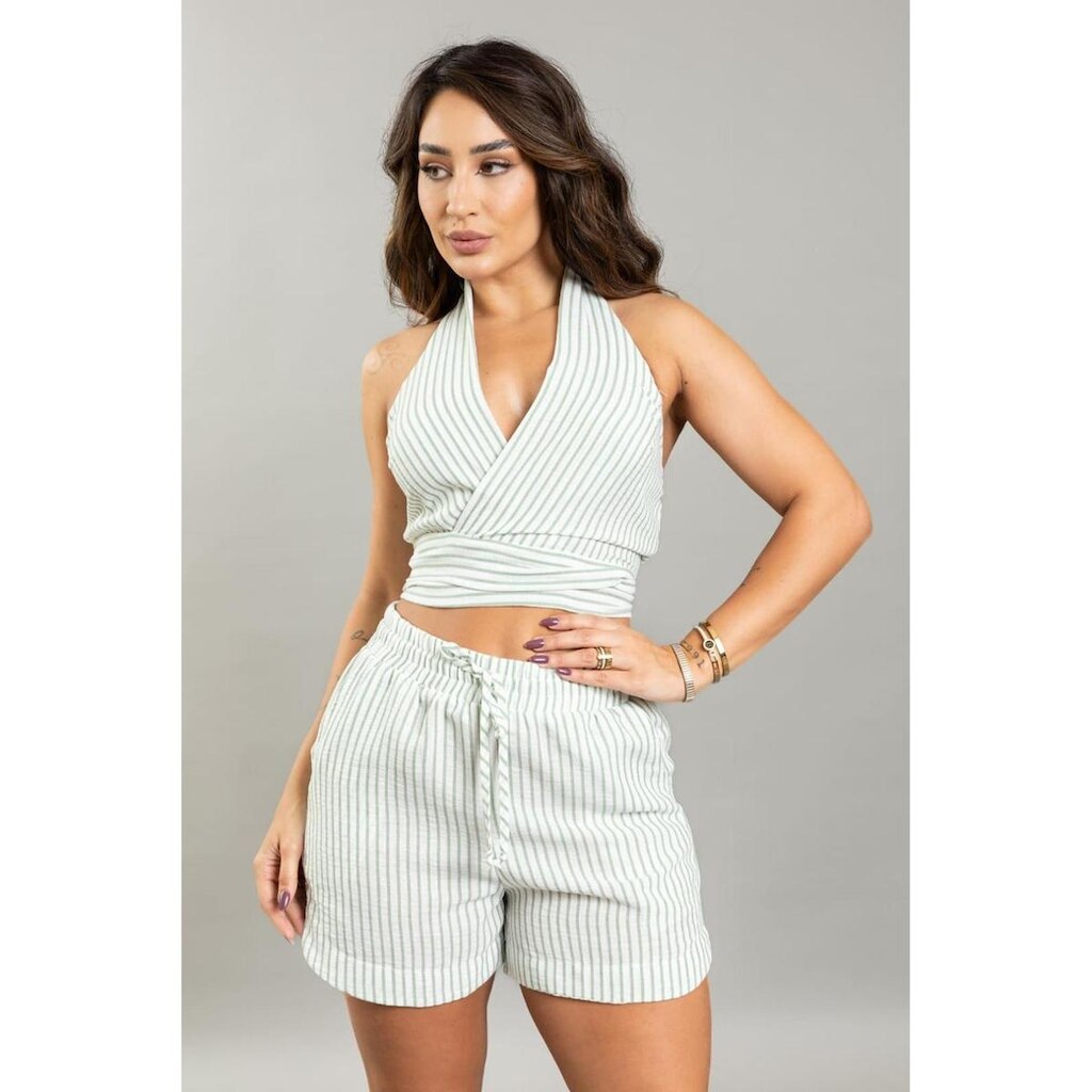 Blusa Listrada Em Poliéster Feminina Lemier Collection