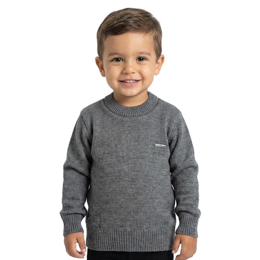 Blusa Listras Tricô Kids Decote Redondo