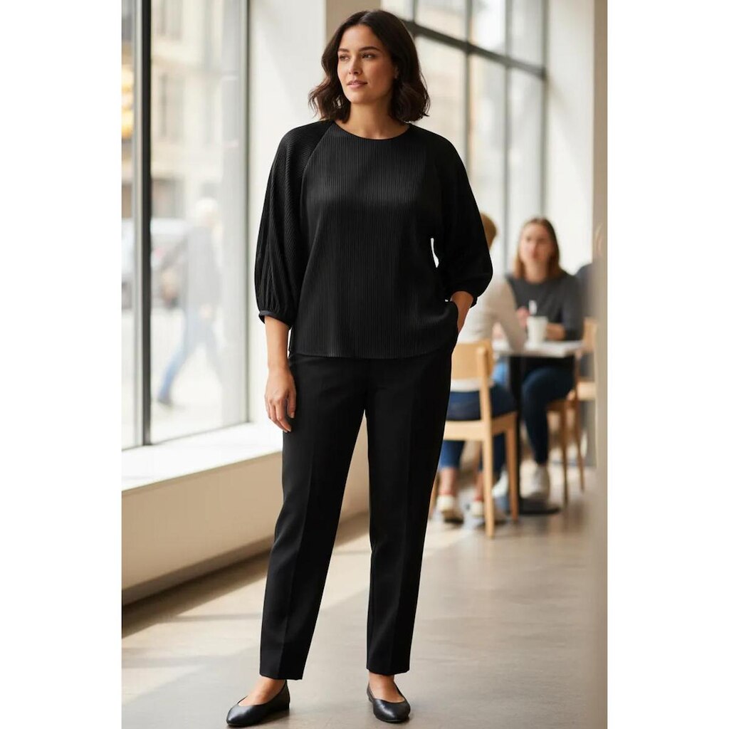 Blusa Lunender Em Tecido Plissado