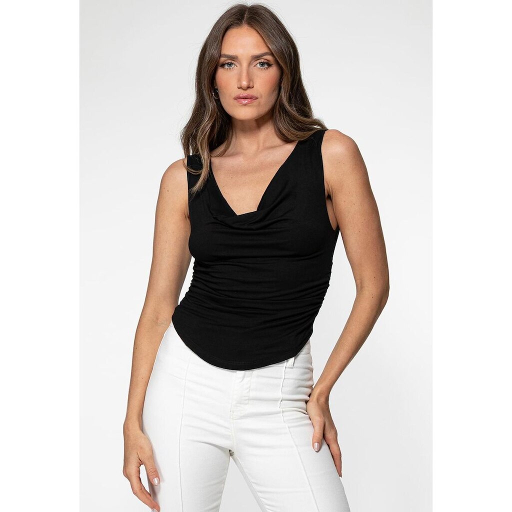 Blusa Malha Decote Degagê Preto