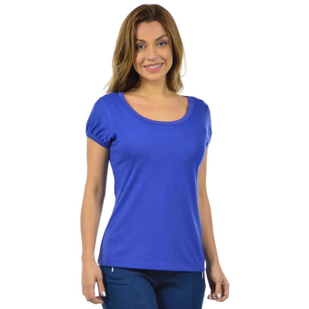 Blusa malha fria gola careca fenomenal(sem elasticidade) Roxo Gg