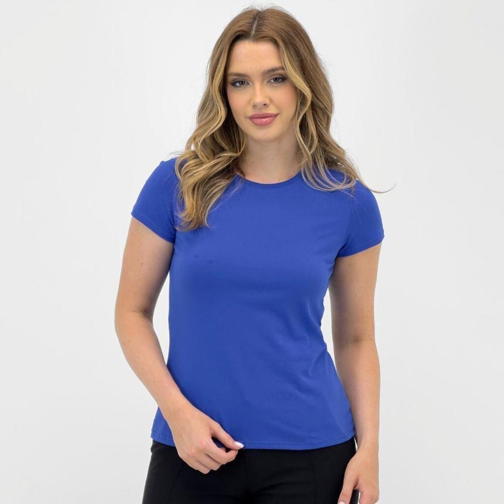Blusa Malwee Básica Manga Curta Feminina