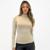 Blusa Malwee Básica Manga Longa Gola Alta Feminina - Bege