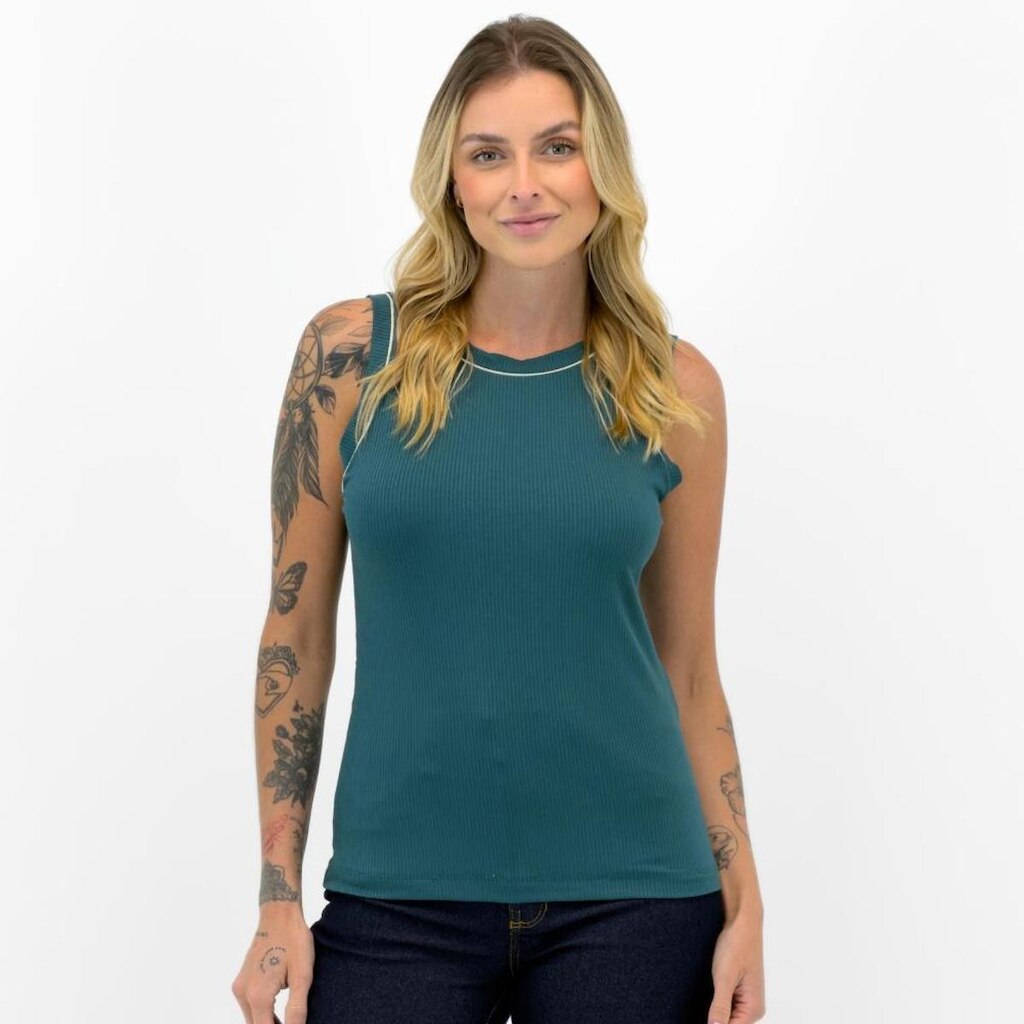 Blusa Malwee Regata Canelada Feminina