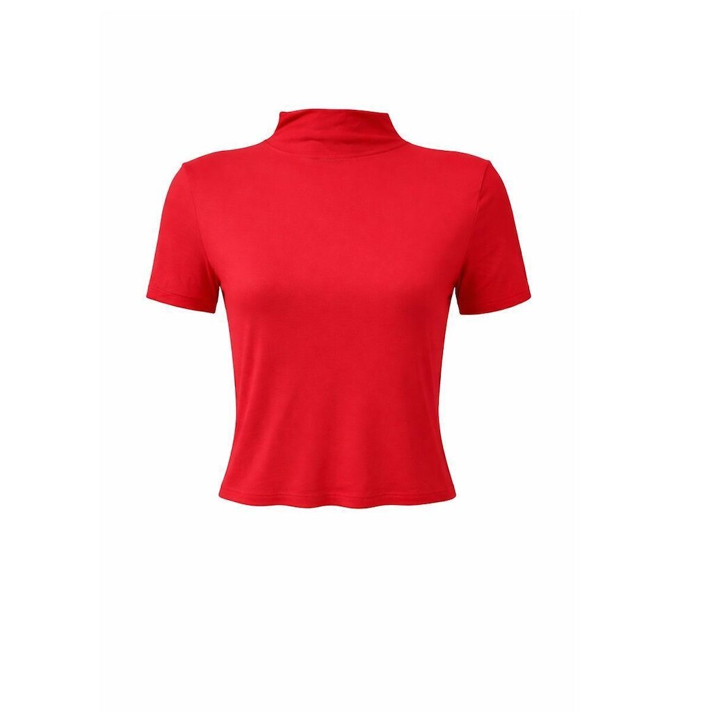 Blusa Manga Curta Básica Feminina Lunender 00665 Vermelha
