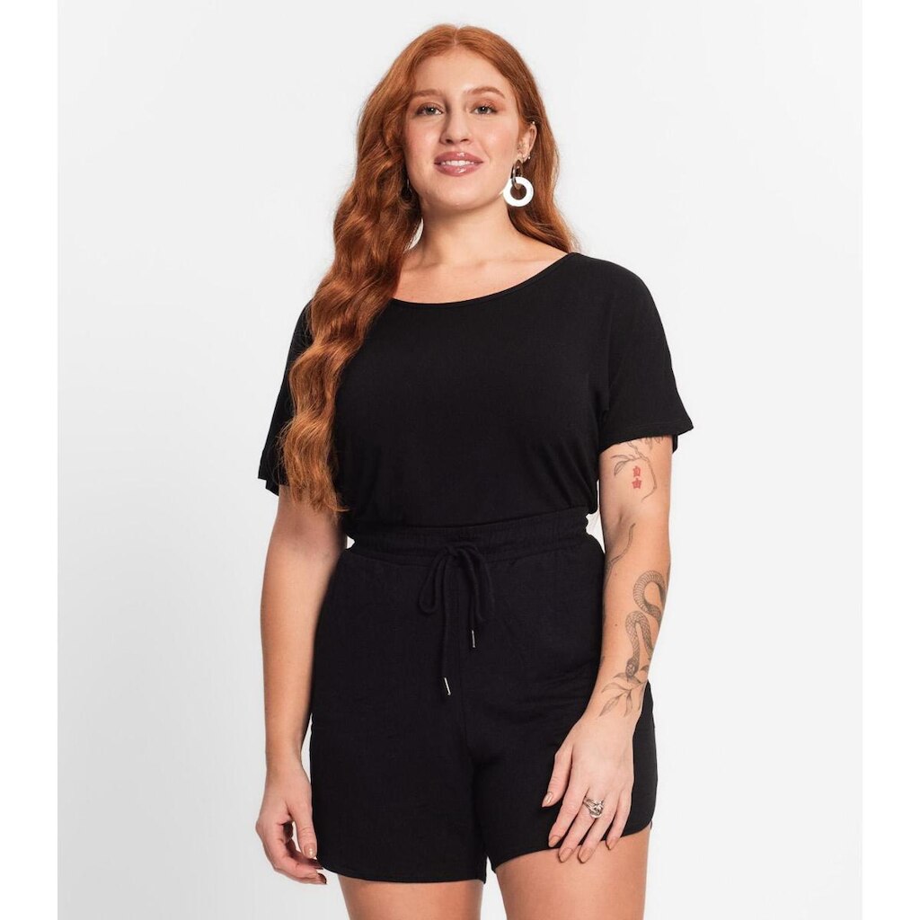 Blusa Manga Curta Feminina Plus Size Secret Glam Preto