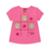 Blusa Manga Curta Infantil Menina Algodão Malha Urso Pompom - Rosa