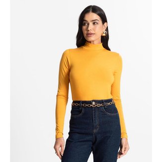 Blusa Manga Longa Básica Select Amarelo