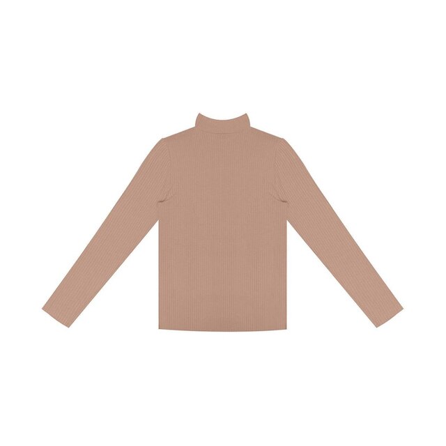 Blusa Manga Longa Canelada Rovitex Marrom