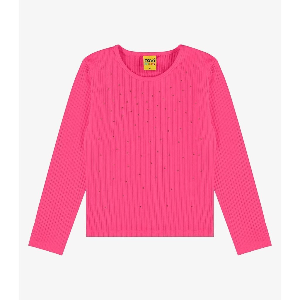 Blusa Manga Longa Com Aplicação Strass Rovi Kids Rosa