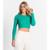 Blusa Manga Longa Em Ribana Canelada Endless Verde - Verde