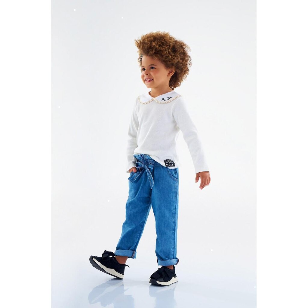 Blusa Manga Longa em Ribana Infantil para Menina Up Baby