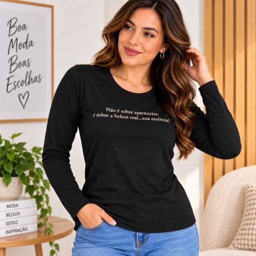 Blusa Manga Longa em Viscose - Cereja