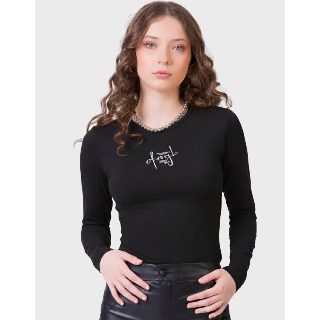 Blusa Manga Longa Estampada Frio Moda Dia a Dia Inverno Elegante Amarelo - Feminino 12 a 18 anos