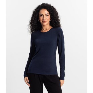 Blusa Manga Longa Feminina Rovitex Azul