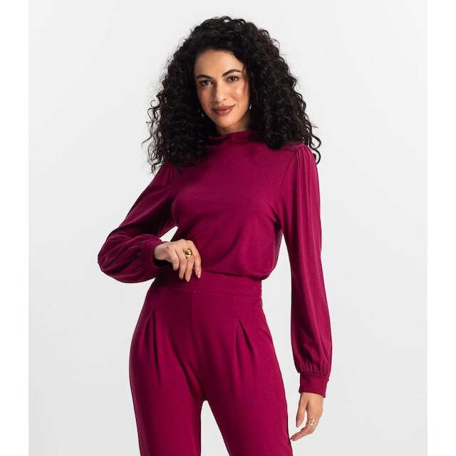 Blusa Manga Longa Feminina Rovitex Vermelho