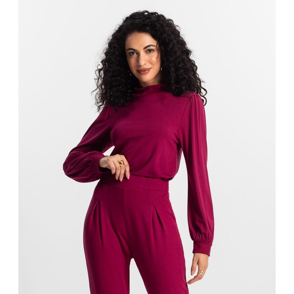 Blusa Manga Longa Feminina Rovitex Vermelho