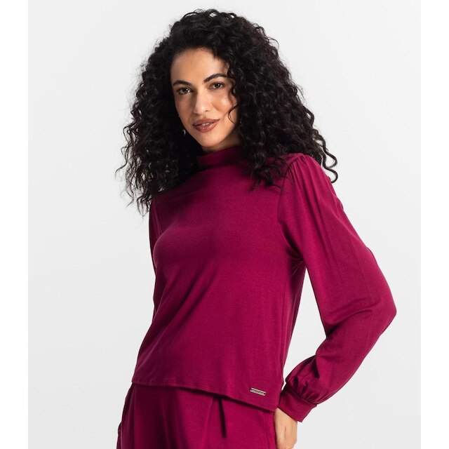 Blusa Manga Longa Feminina Rovitex Vermelho