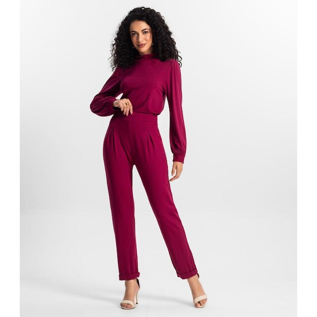 Blusa Manga Longa Feminina Rovitex Vermelho
