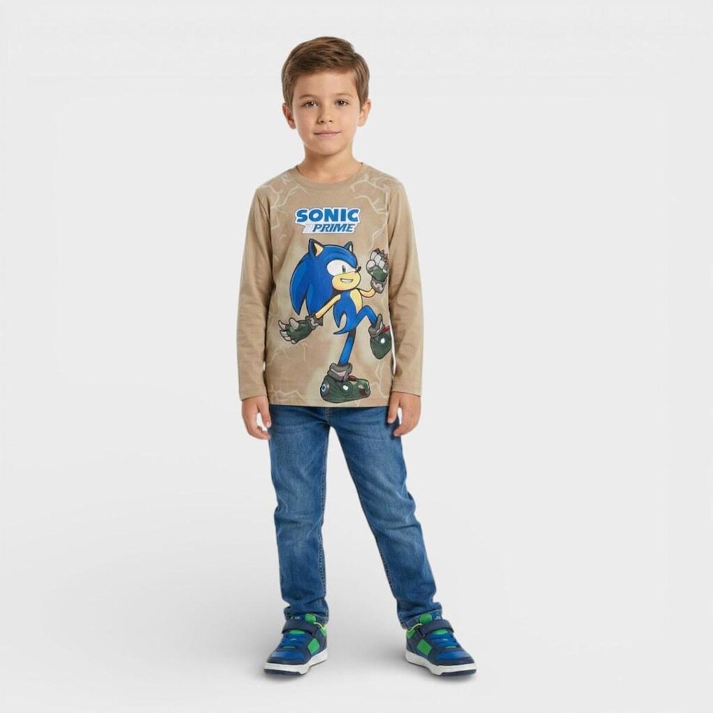 Blusa Manga Longa Infantil Menino Sonic Brandili