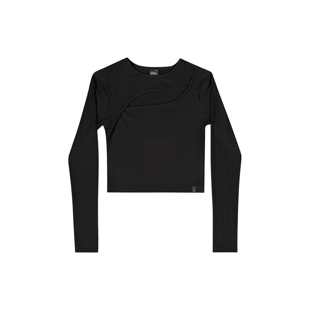 Blusa Manga Longa Juvenil em Ribana Canelada Gloss