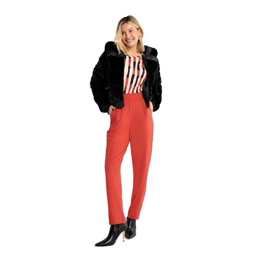 Blusa Manga Longa Lunender Estampa Bege Tam. G