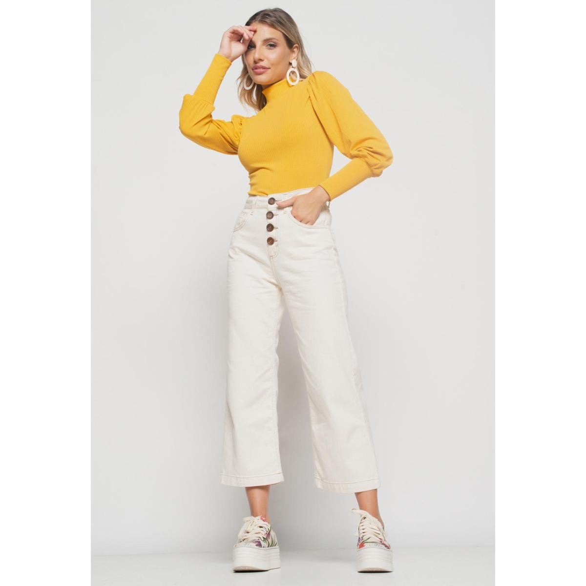 blusa mostarda feminina