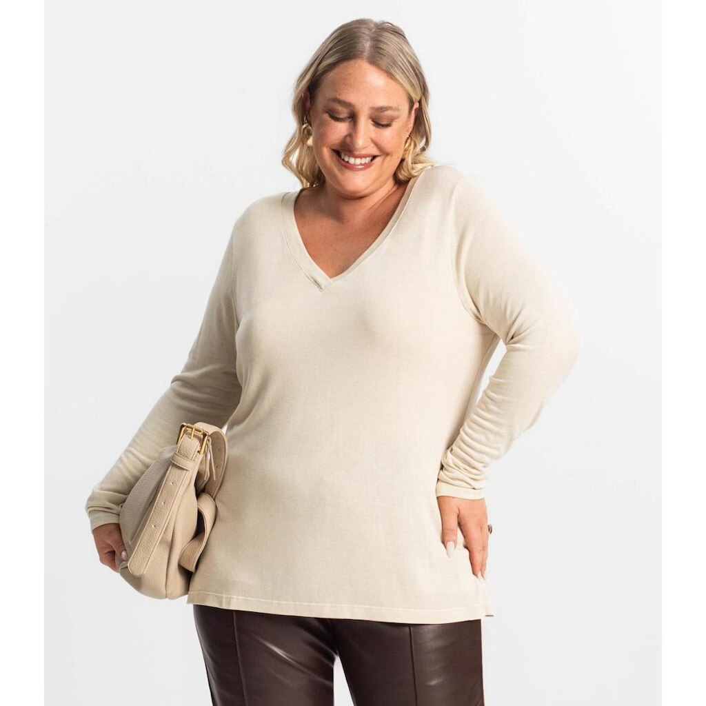 Blusa Manga Longa Visco Tricot Secret Glam