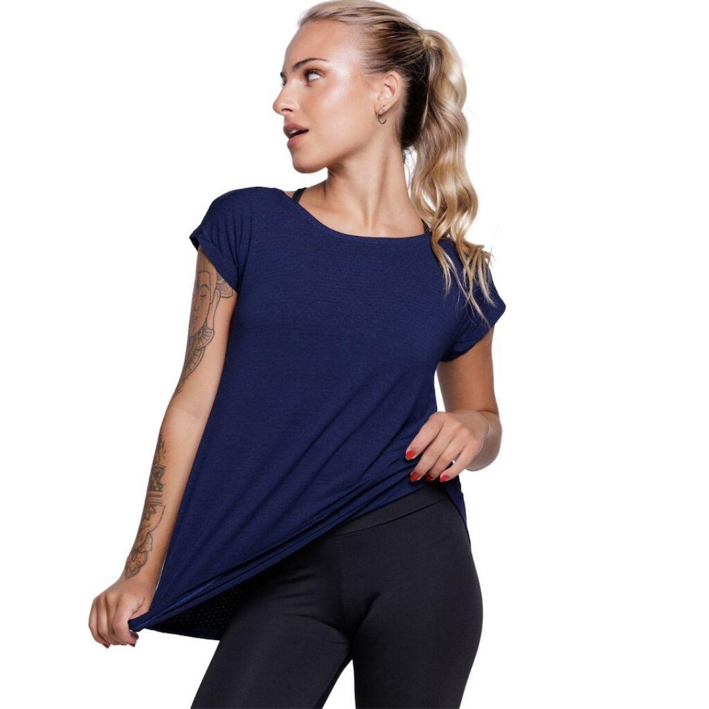 Blusa Marcela Fitness Lisa Bella Fiore Manga Curta Roupa Para Academia Treino Moda Feminina