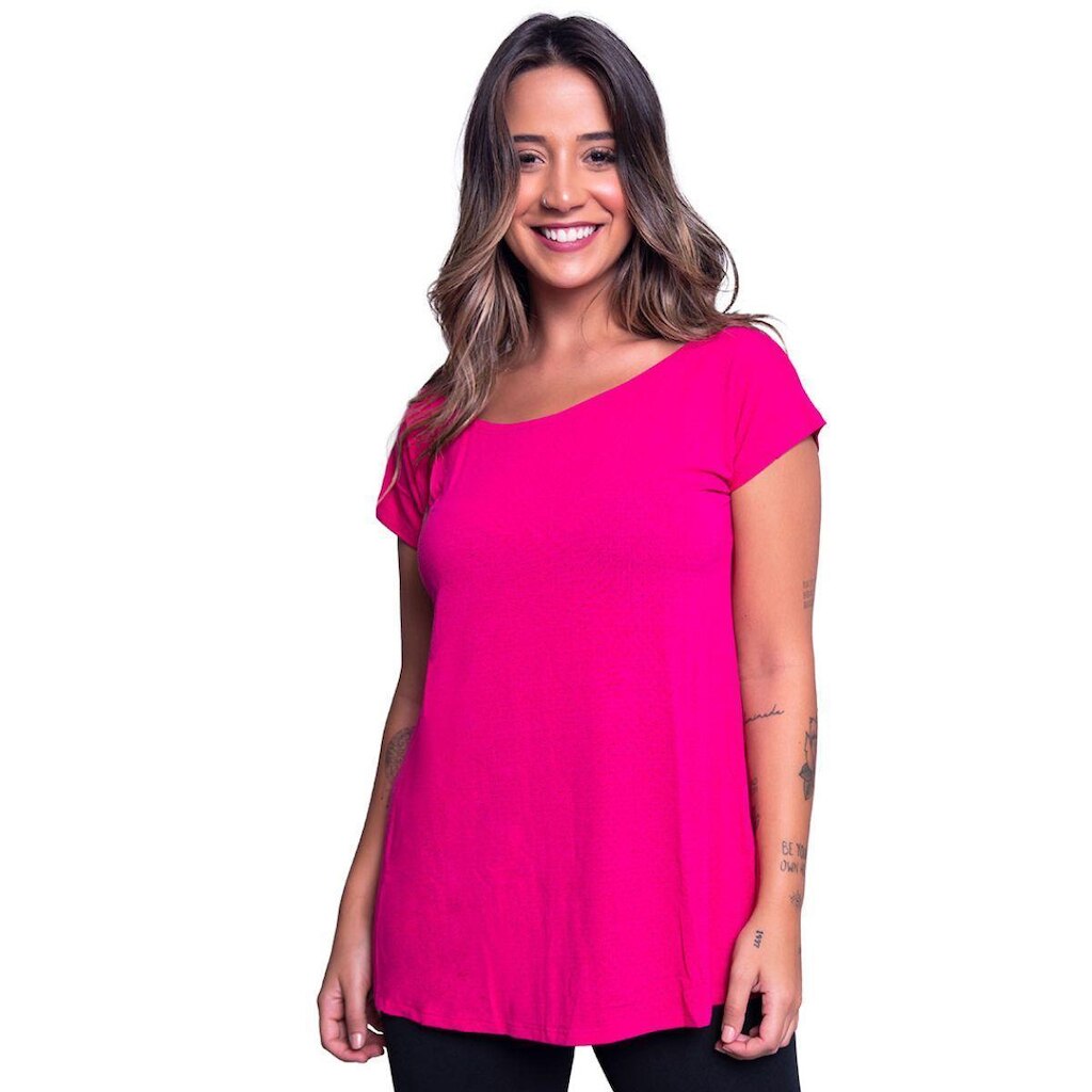 Blusa Marcela Fitness Lisa Serra e Mar Modas Manga Curta Roupa Para Academia Treino Moda Feminina