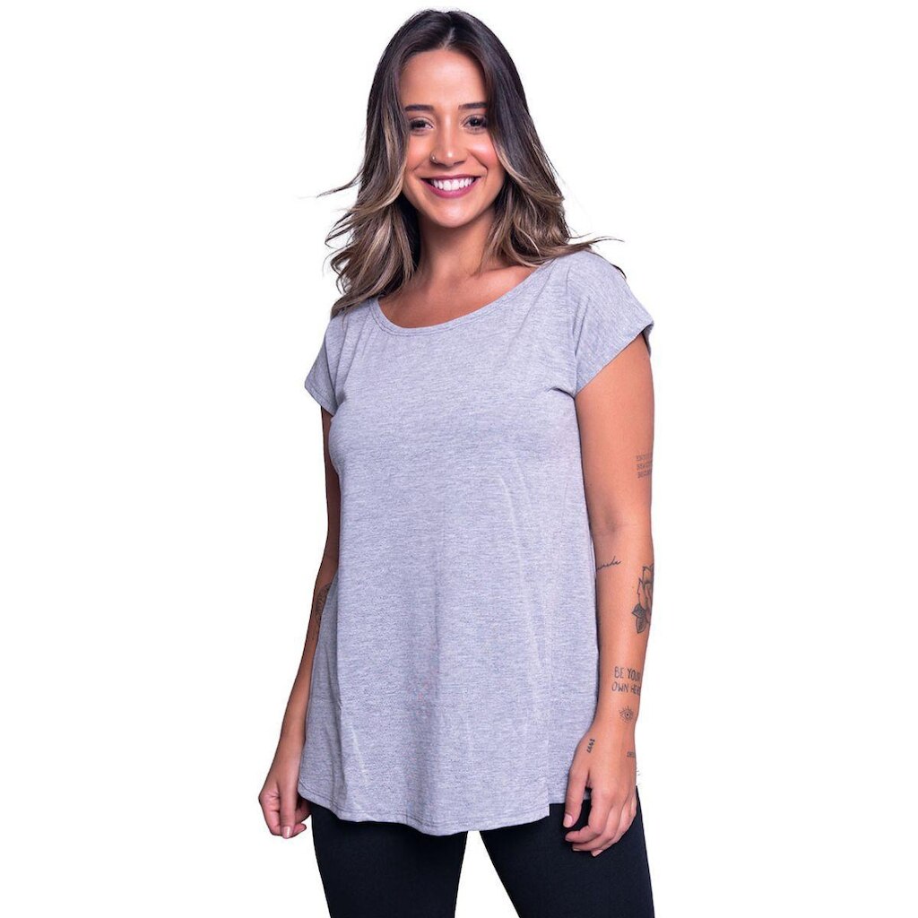 Blusa Marcela Mullet Lisa Bella Fiore Manga Roupa Para Academia Treino Moda Fitness