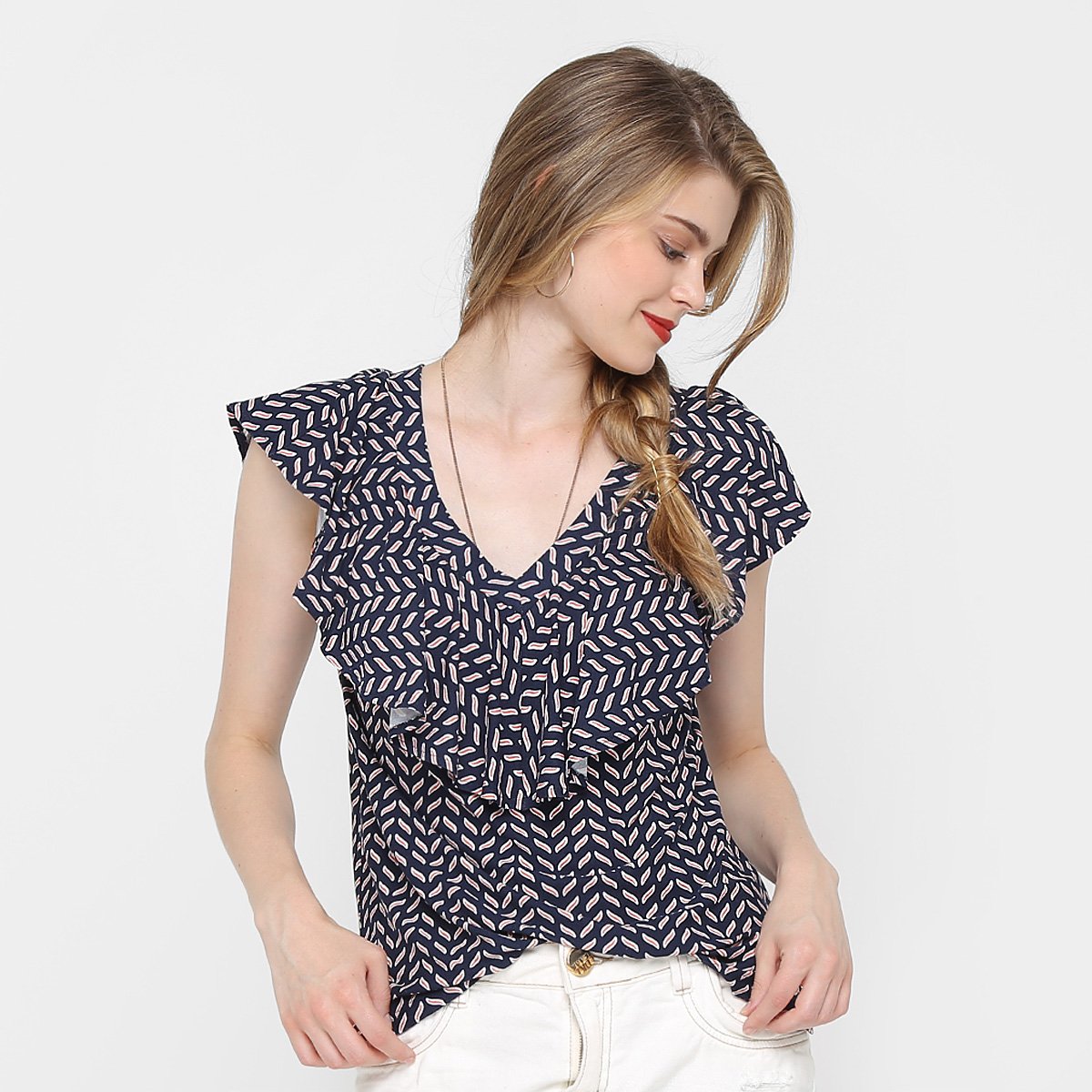 blusas românticas com babados