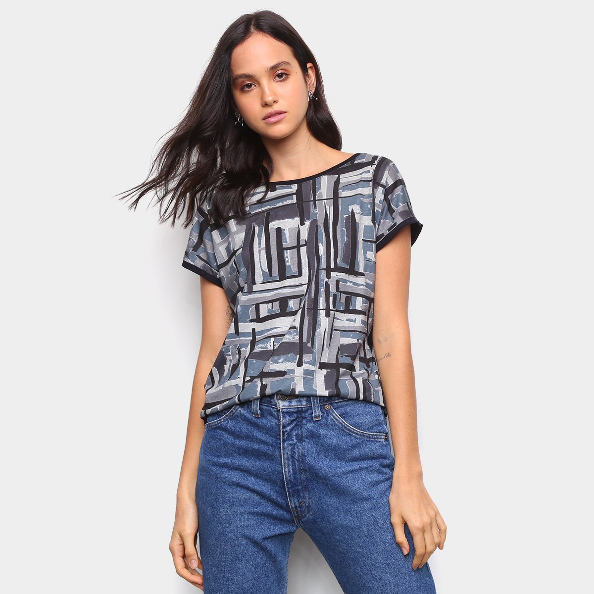 Blusa Marialicia Básica Tie Day Feminina - Preto Menor preço em Blusa Marialicia Básica Tie Day Feminina - Preto