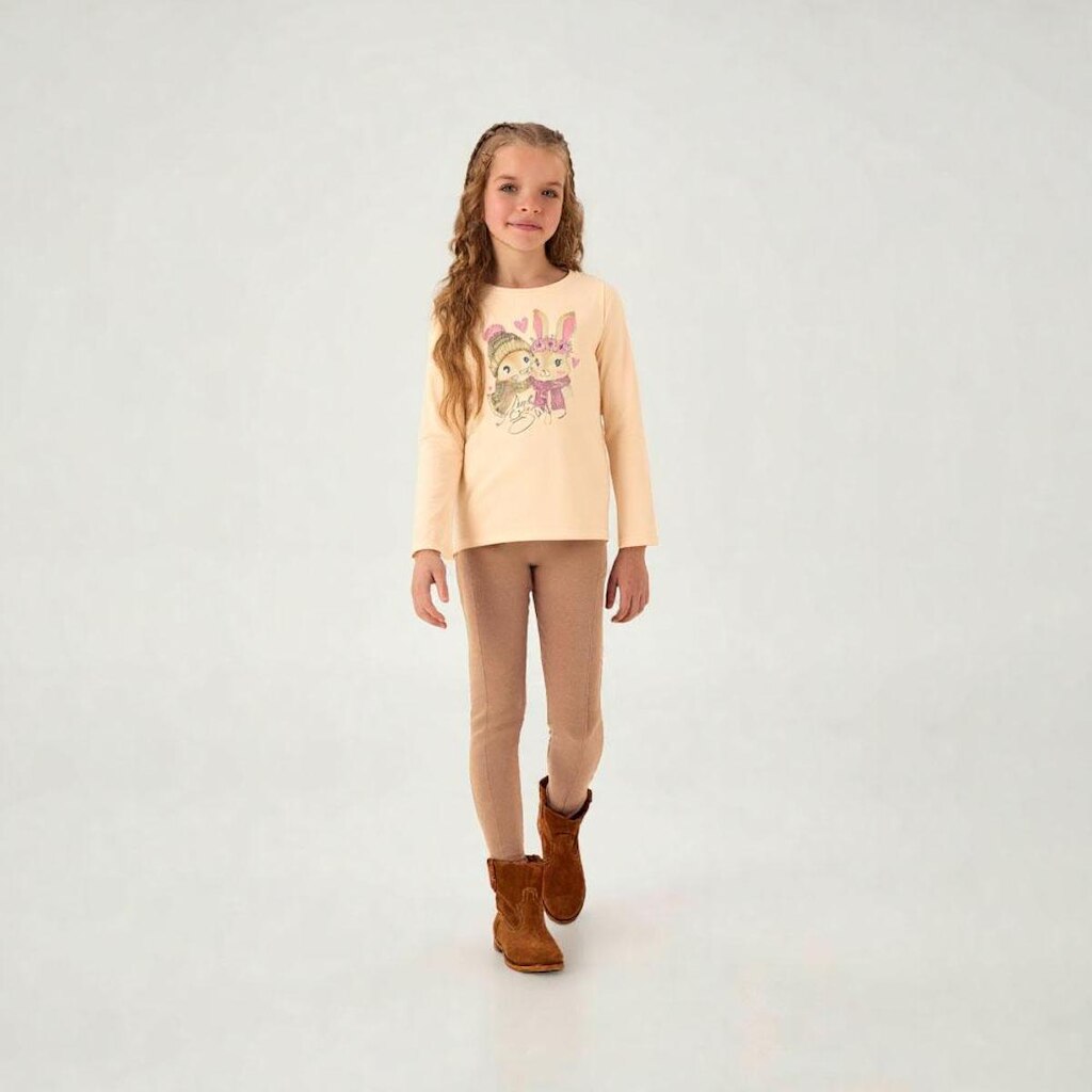 Blusa Marrom Infantil Pulla Bulla Menina - 55311-1343
