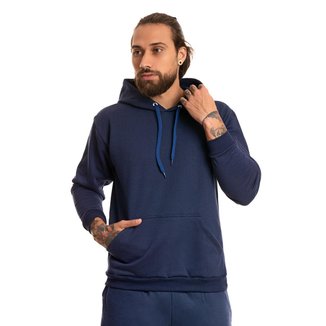 Blusa Masculina Canguru Capote Bobojaco Basica Esportiva Treino Moletom Flanelado