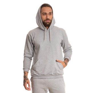 Blusa Masculina Canguru Capote Bobojaco Basica Esportiva Treino Moletom Flanelado