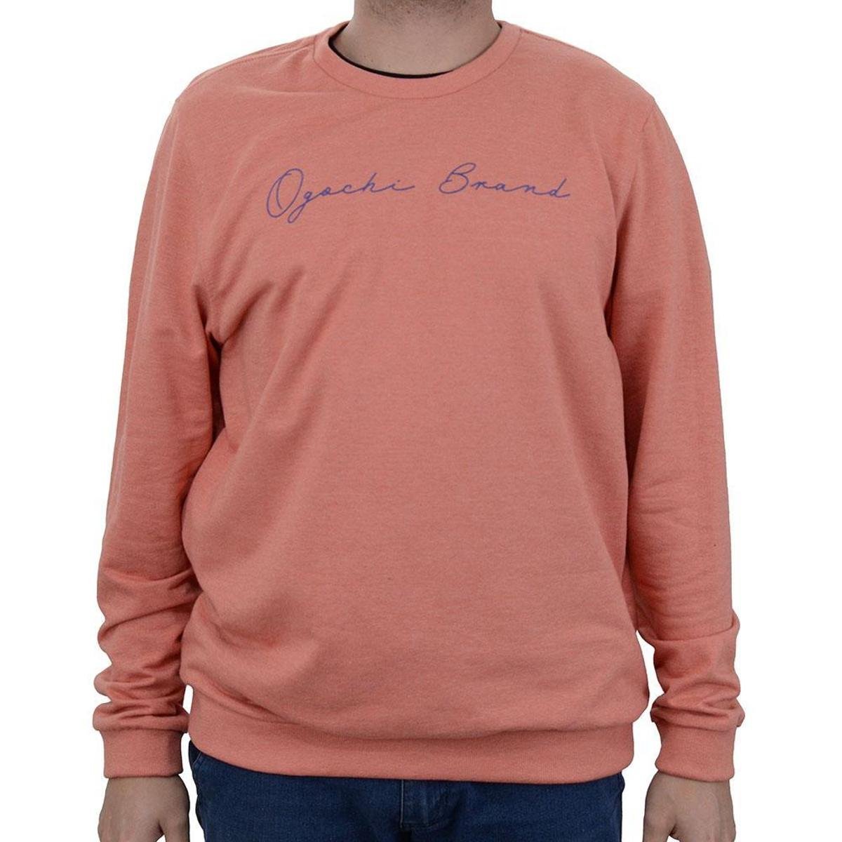 Ogochi Moletom Salmão Masculino Blusa Masculina Ogochi Moletom