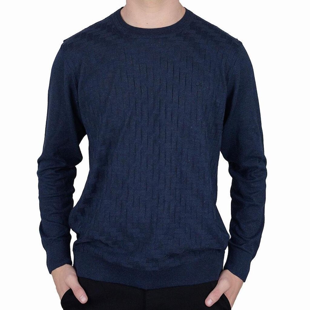 Blusa Masculina Ogochi Slim Tricot Azul - 0055