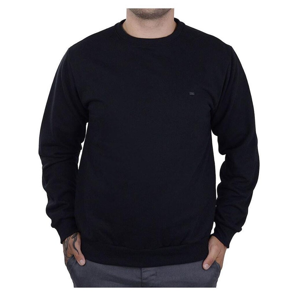 Blusa Masculina Olho Fatal Moletom Peluciada Preta - 7400