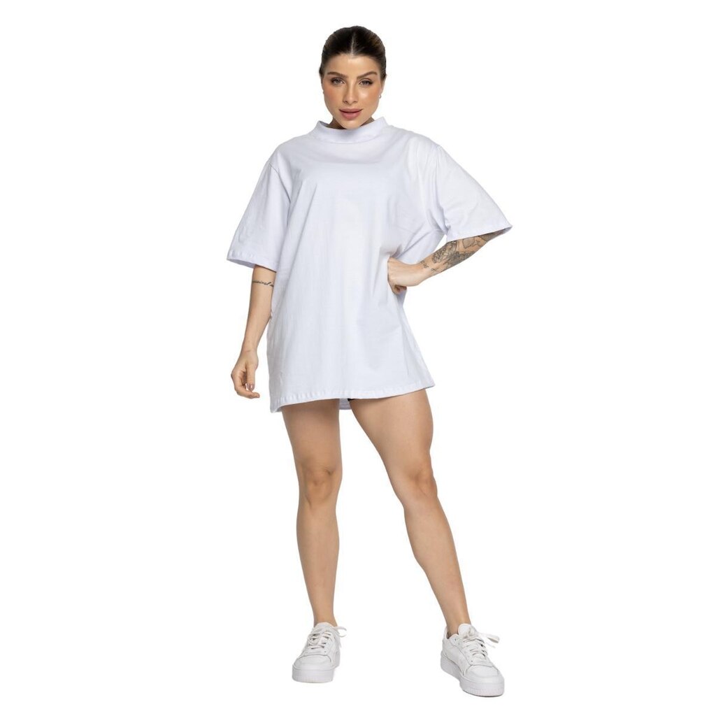 Blusa Max T-Shirt Fitness Algodão Serra e Mar Gola Alta Roupa Básico Para Treino Moda Academia