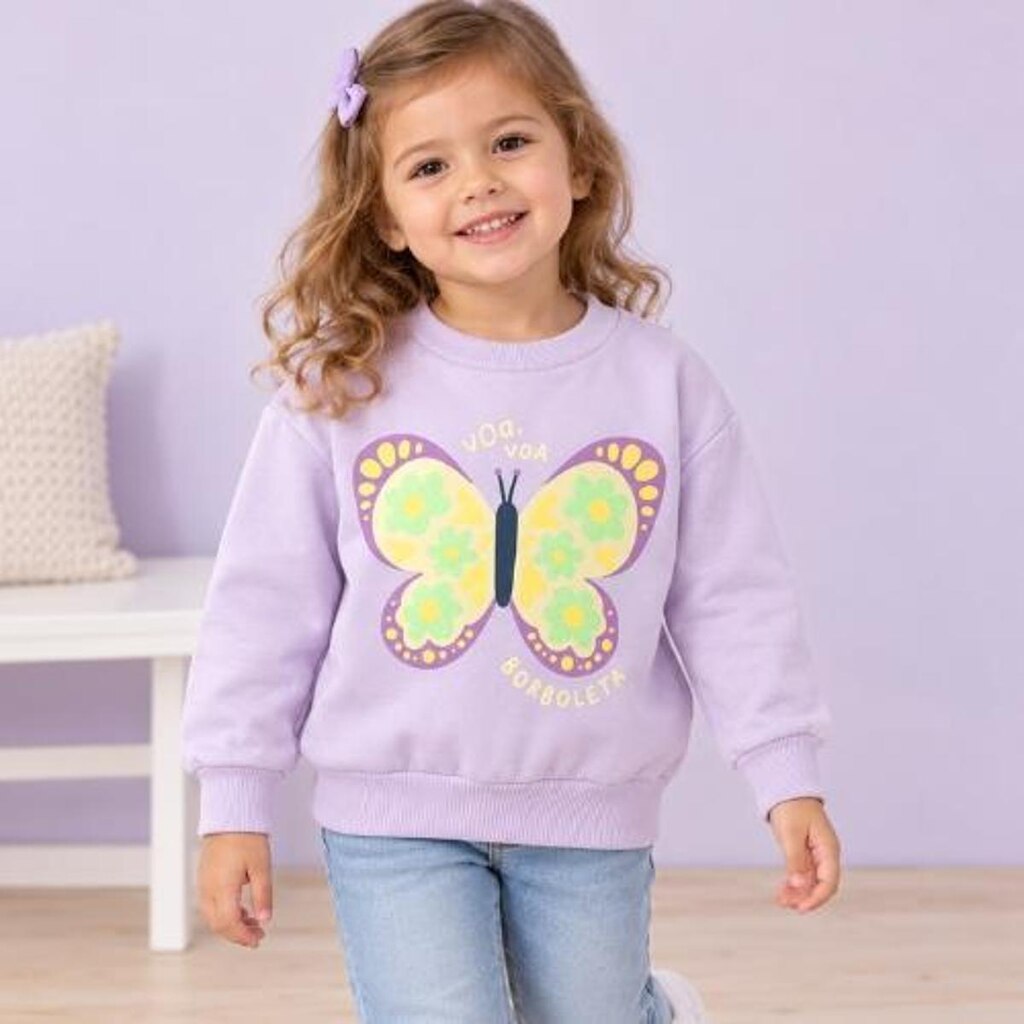 Blusa Menina Manga Longa Estampada Malwee