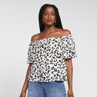 Blusa Mercatto Ombro A Ombro Estampada Feminina