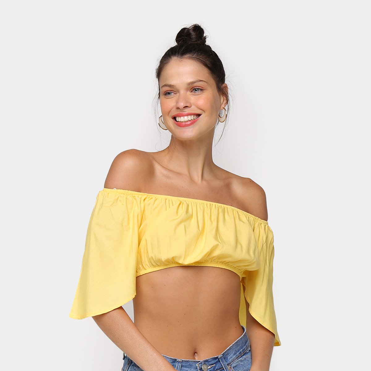 Blusa Mercatto Top Cropped Ombro A Ombro Feminina - Amarelo é ruim? Blusa Mercatto Top Cropped Ombro A Ombro Feminina - Amarelo é boa?