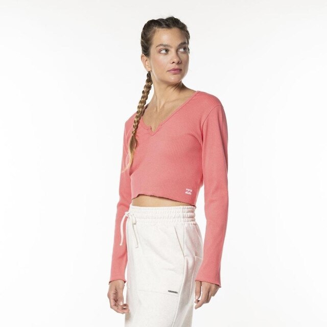 Blusa ML Fem Billabong W462A0053 Notch - Rosa Escuro