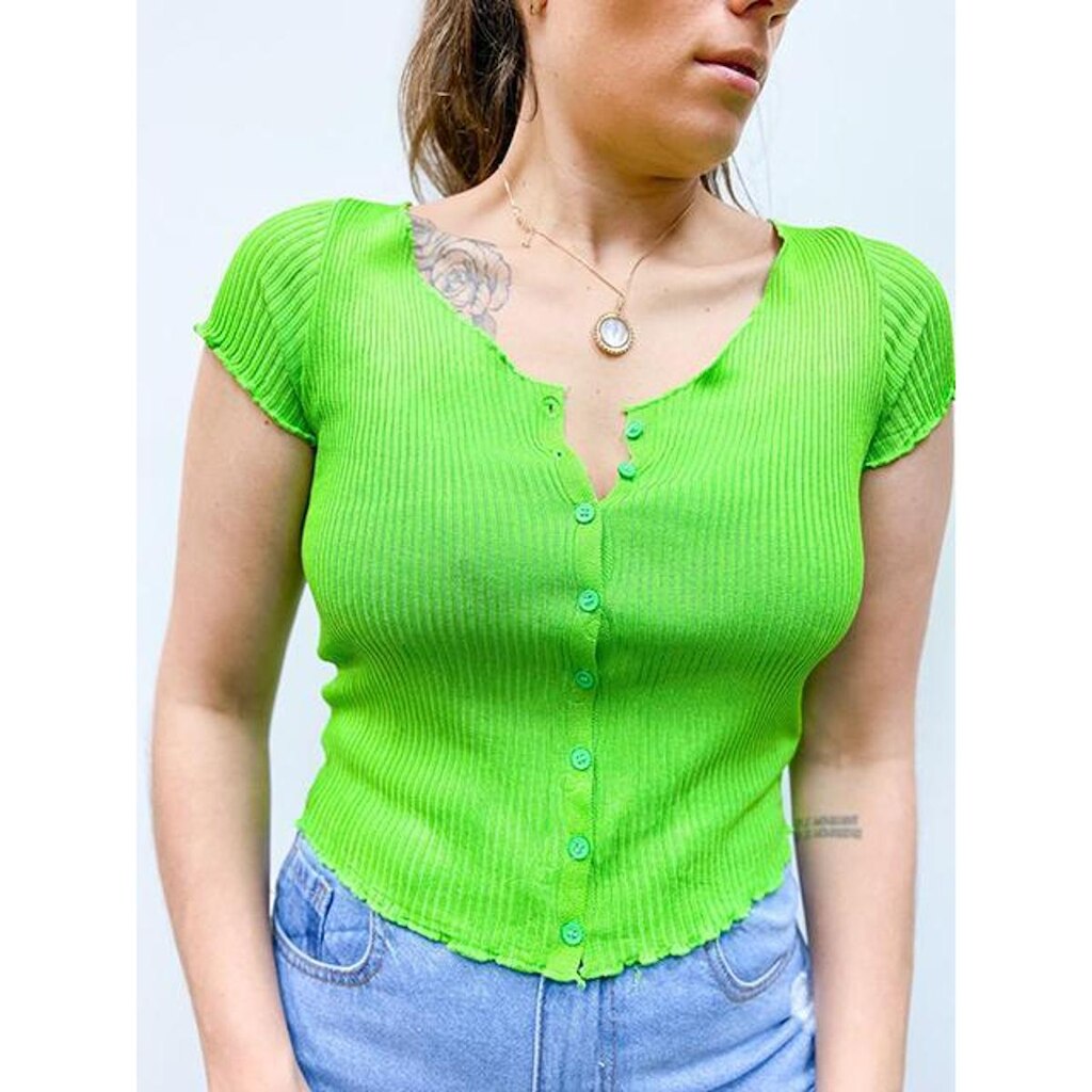 Blusa Modal Manga curta com Botões