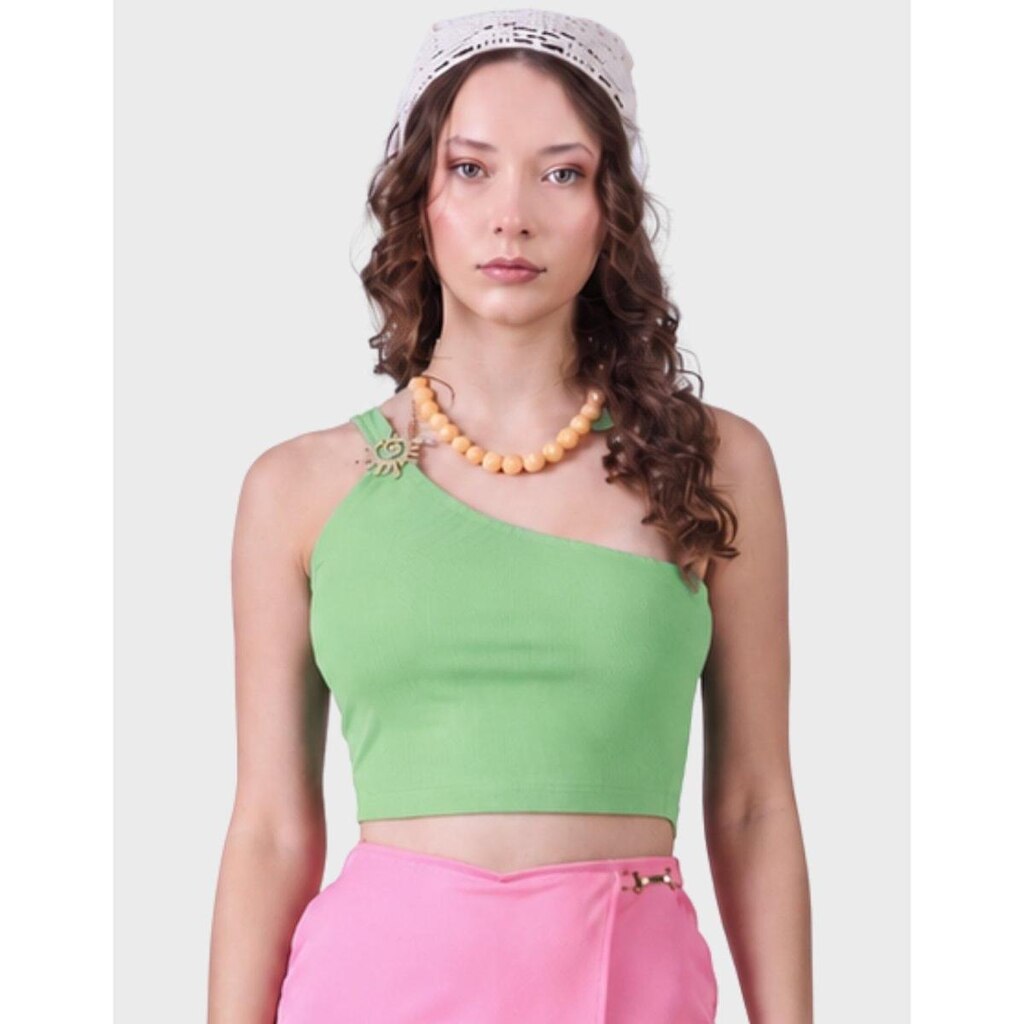 Blusa Modelo Canelada Preto Sauve Com Uma Alça Sol Detalhe De Verão Ombro Amostra Feminino 12 a 18