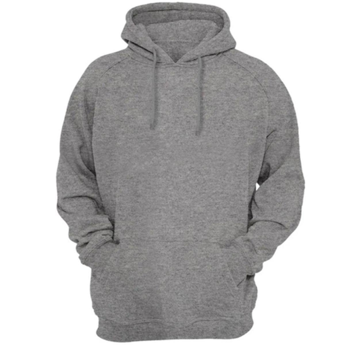 BLUSA MOLETOM ALGODÃO UNISSEX FECHADO LISO COM CAPUZ E BOLSO - Cinza Claro Menor preço em BLUSA MOLETOM ALGODÃO UNISSEX FECHADO LISO COM CAPUZ E BOLSO - Cinza Claro