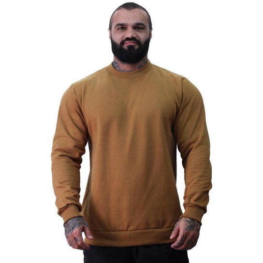 Blusa Moletom Basic MXD Conceito Sem Capuz e Bolso Sem Estampa