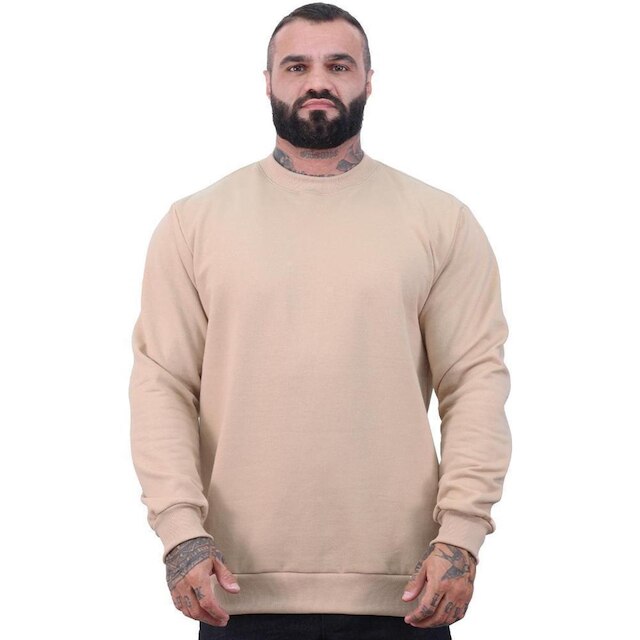 Blusa Moletom Basic MXD Conceito Sem Capuz e Bolso Sem Estampa